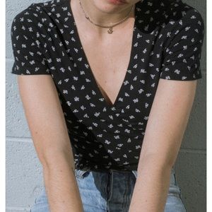 Brandy Melville Navy Wrap (Rae) Top